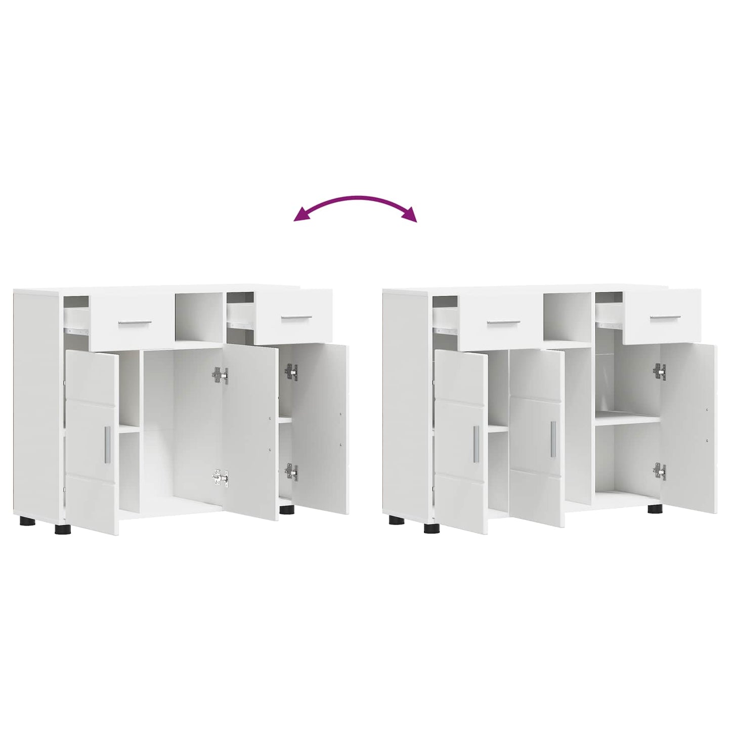 Wooden Cabinet White 88.5 x 30.5 x 73 cm Engineered Wood