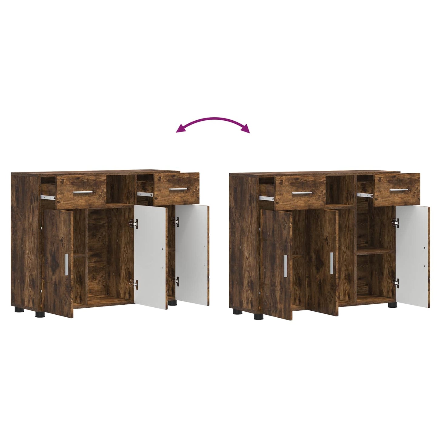 Wooden Cabinet Smoked Oak 88.5 x 30.5 x 73 cm Engineered Wood