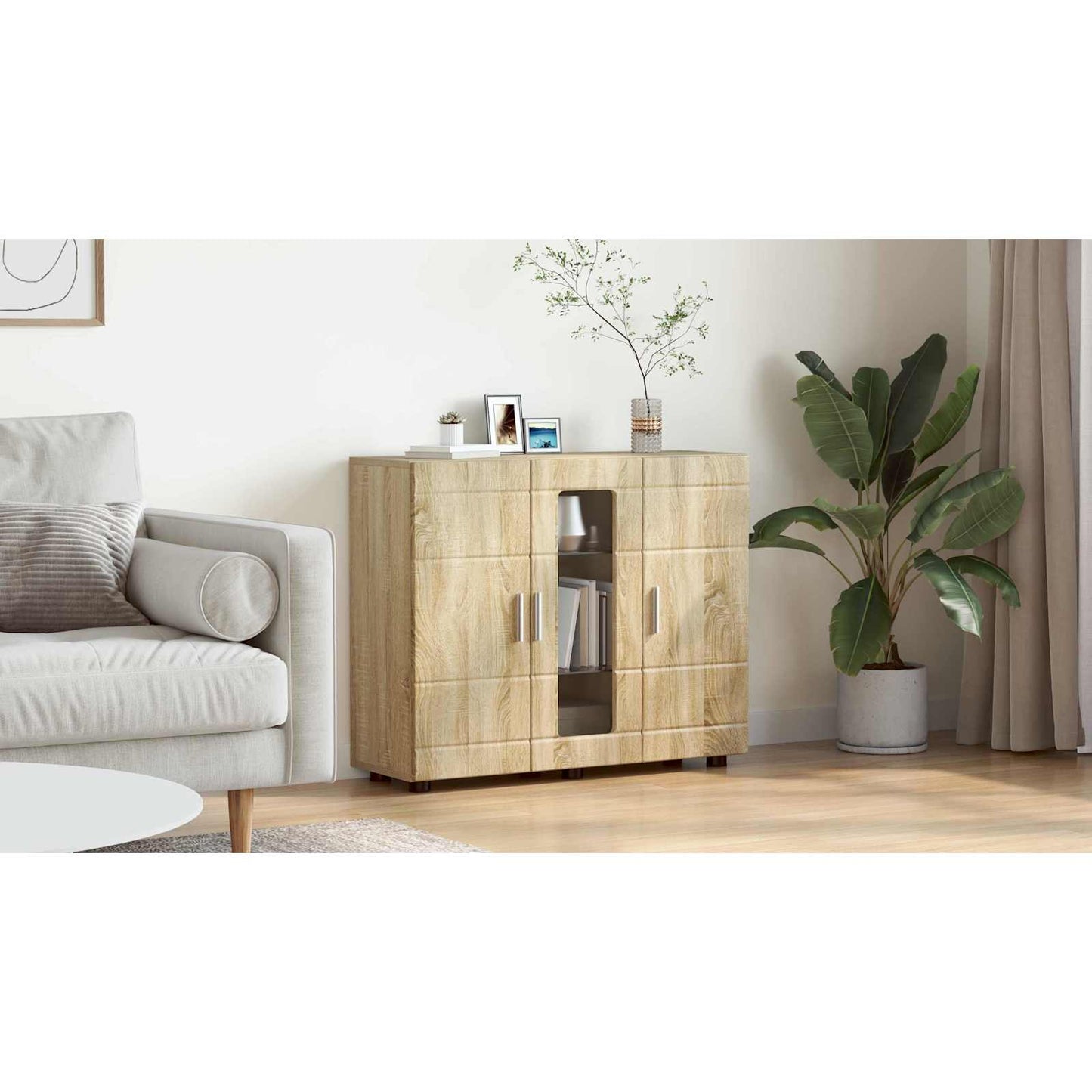 Wooden Cabinet Sonoma Oak 88.5 x 30.5 x 73 cm Engineered Wood