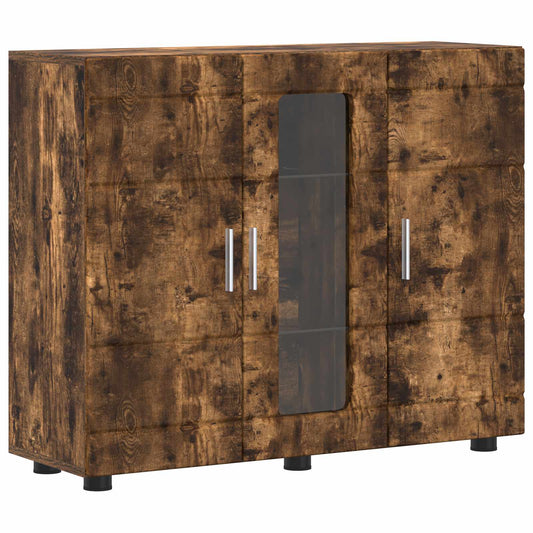 Wooden Cabinet Smoked Oak 88.5 x 30.5 x 73 cm Engineered Wood Wooden Cabinet Smoked Oak 88.5 x 30.5 x 73 cm Engineered Wood