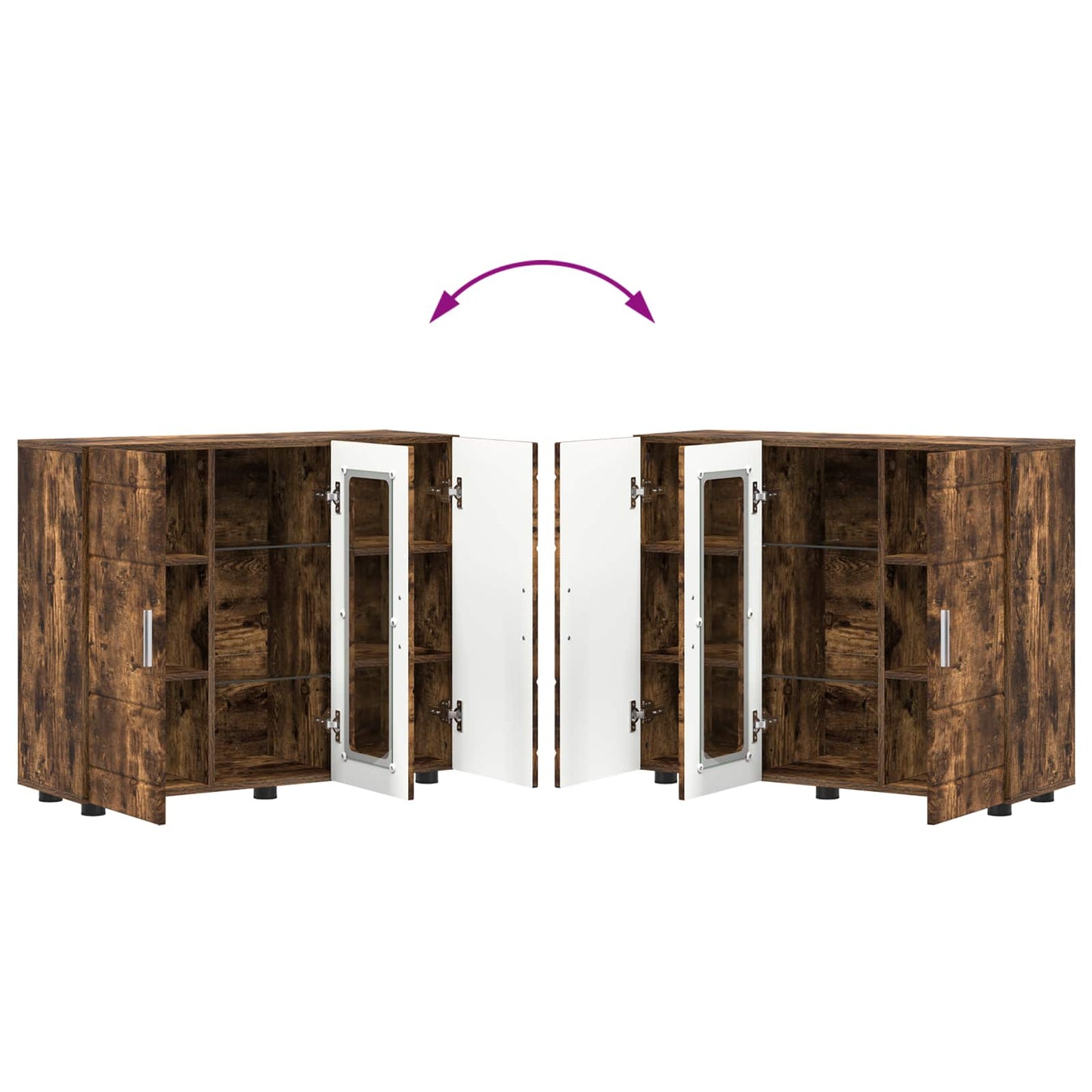 Wooden Cabinet Smoked Oak 88.5 x 30.5 x 73 cm Engineered Wood