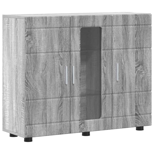 Wooden Cabinet Grey Sonoma 88.5 x 30.5 x 73 cm Engineered Wood Wooden Cabinet Grey Sonoma 88.5 x 30.5 x 73 cm Engineered Wood