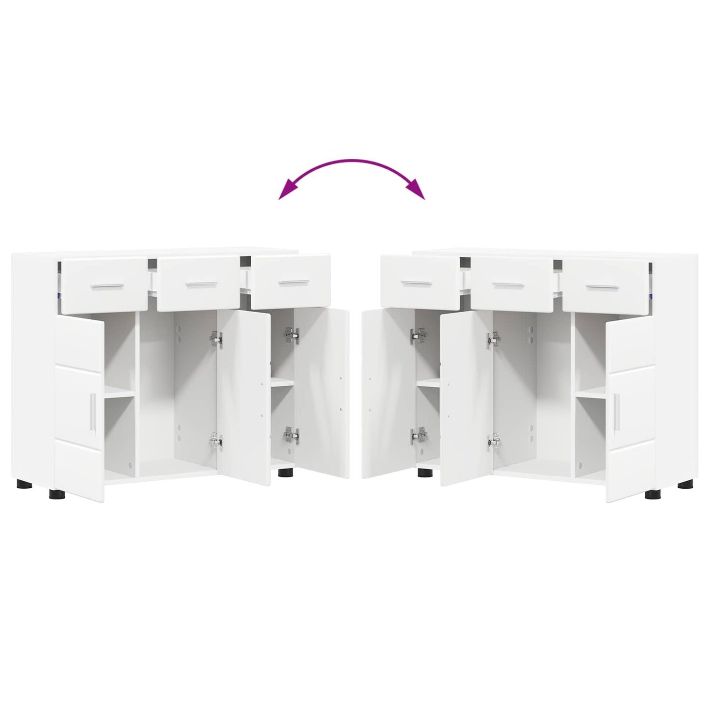 Sideboard FLORIN 88.5 x 30.5 x 73 cm White Engineered Wood