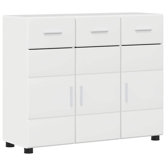 Sideboard FLORIN 88.5 x 30.5 x 73 cm High Gloss White Sideboard FLORIN 88.5 x 30.5 x 73 cm High Gloss White
