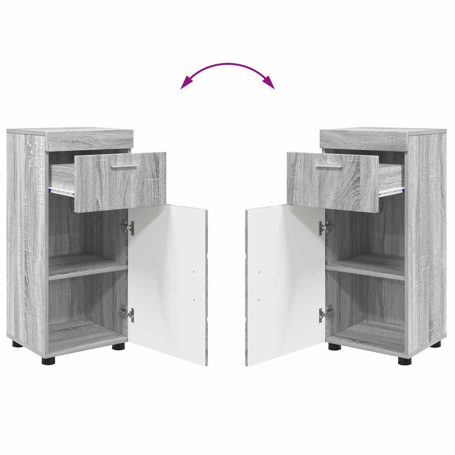 Bathroom Cabinet Set TULUM Grey Sonoma 37 x 31.5 x 82 cm