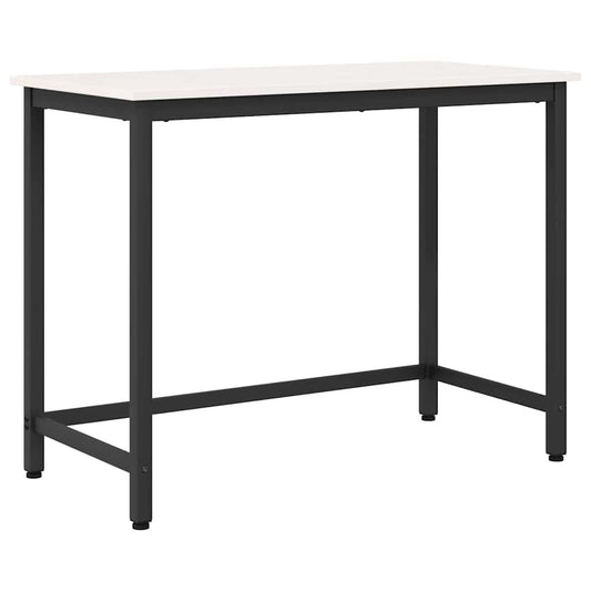 Table White 100 x 50 x 77 cm Engineered Wood and Steel Table White 100 x 50 x 77 cm Engineered Wood and Steel