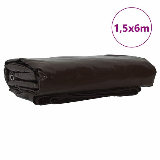Tarpaulin 650g / m² Brown 1.5 x 6 m Canvas with PVC Coating Tarpaulin 650g / m² Brown 1.5 x 6 m Canvas with PVC Coating
