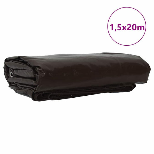 Tarpaulin 650g / m² Brown 1.5 x 20 m Canvas with PVC Coating Tarpaulin 650g / m² Brown 1.5 x 20 m Canvas with PVC Coating
