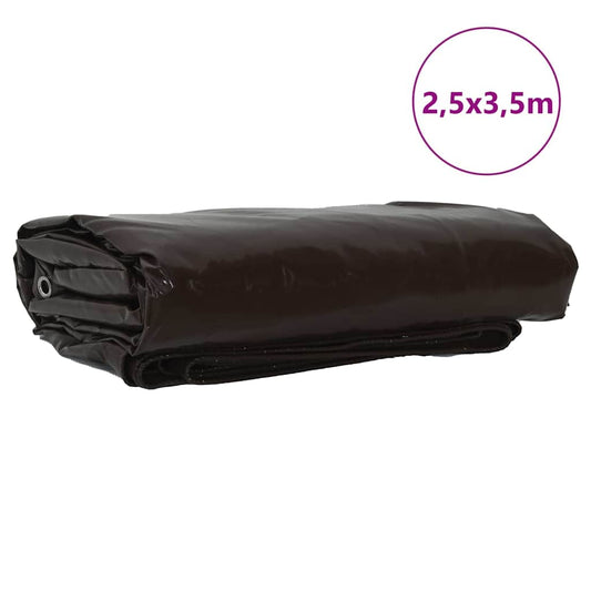 Tarpaulin 650g / m² Brown 2.5 x 3.5 m Canvas with PVC Coating Tarpaulin 650g / m² Brown 2.5 x 3.5 m Canvas with PVC Coating