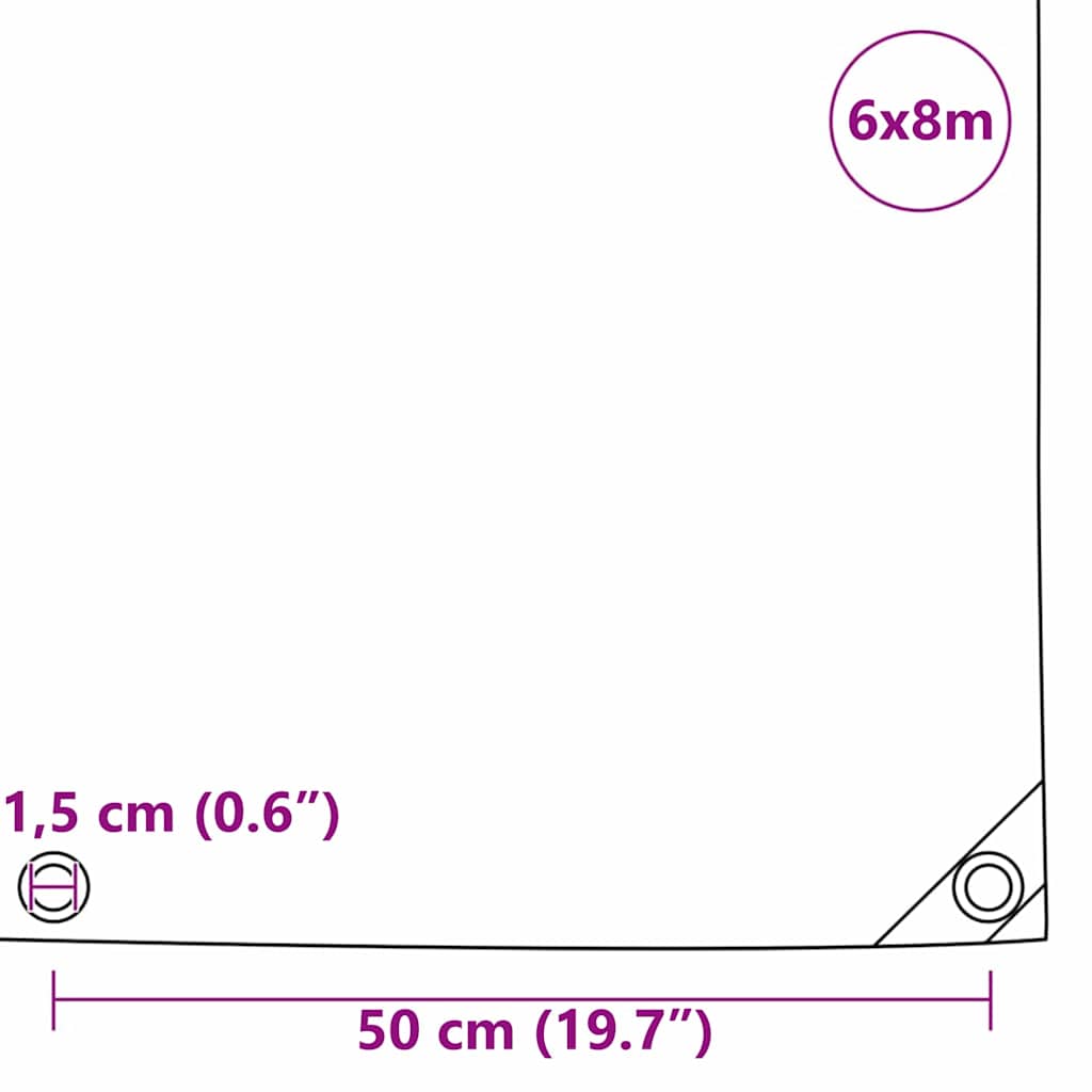Tarpaulin 650g / m² Brown 6 x 8 m Canvas with PVC Coating
