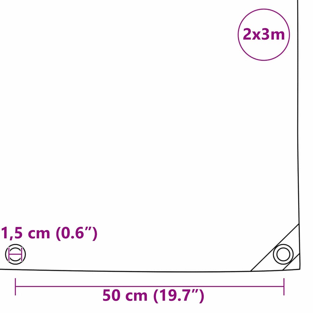 Tarpaulin 650g / m² Beige 2 x 3 m Canvas with PVC Coating