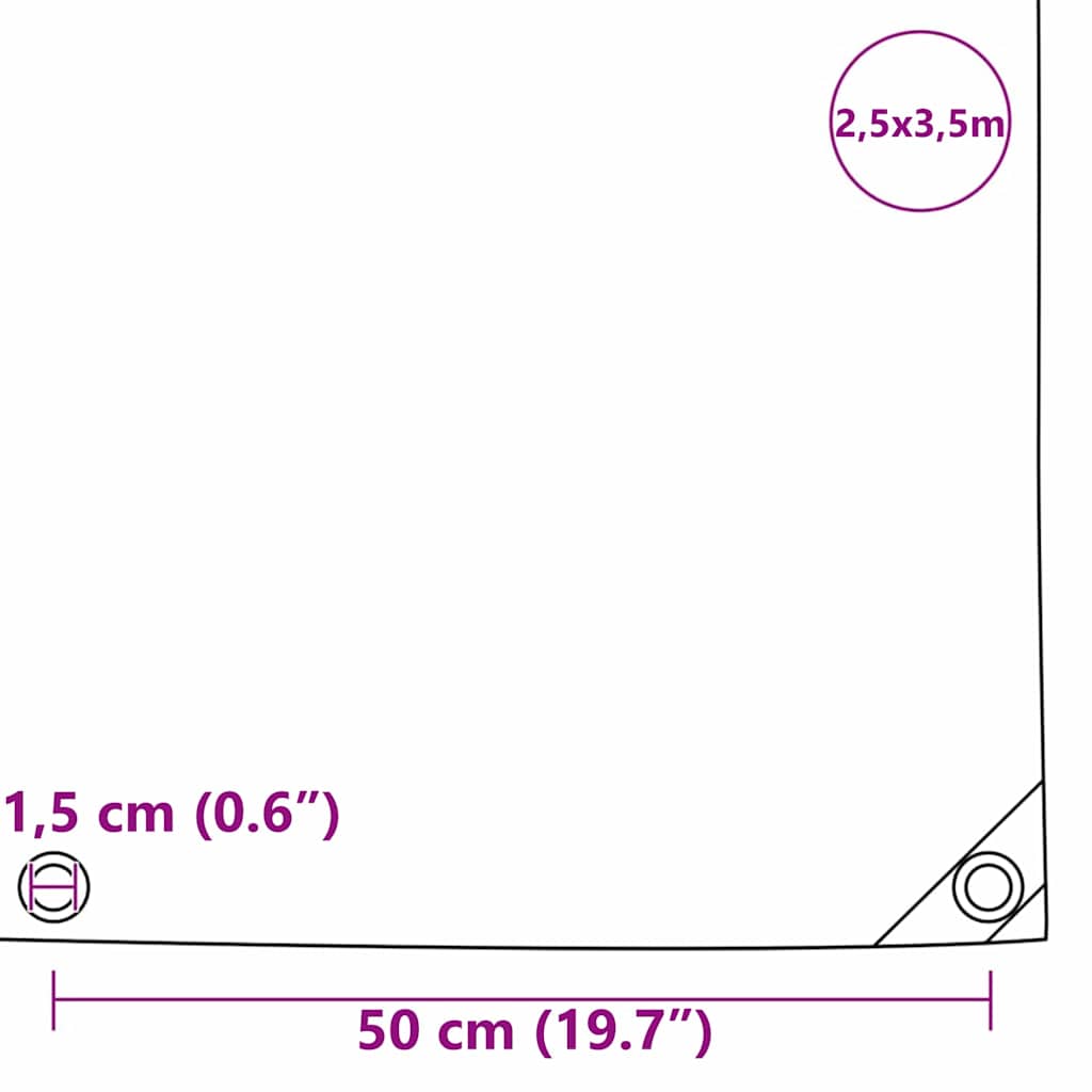 Tarpaulin 650g / m² Beige 2.5 x 3.5 m Canvas with PVC Coating