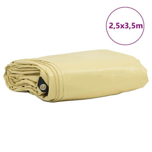 Tarpaulin 650g / m² Beige 2.5 x 3.5 m Canvas with PVC Coating Tarpaulin 650g / m² Beige 2.5 x 3.5 m Canvas with PVC Coating