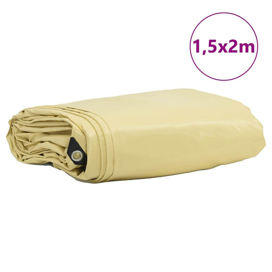 Tarpaulin 650g / m² Beige 1.5 x 2 m Canvas with PVC Coating Tarpaulin 650g / m² Beige 1.5 x 2 m Canvas with PVC Coating
