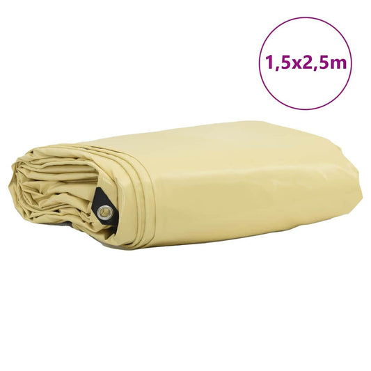Tarpaulin 650g / m² Beige 1.5 x 2.5 m Canvas with PVC Coating Tarpaulin 650g / m² Beige 1.5 x 2.5 m Canvas with PVC Coating