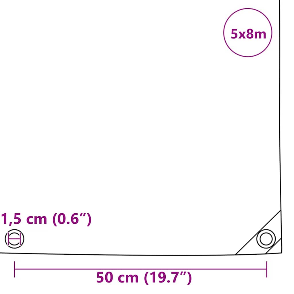 Tarpaulin 650g / m² Beige 5 x 8 m Canvas with PVC Coating