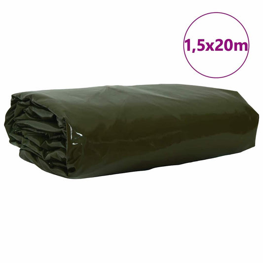 Tarpaulin 650g / m² Olive Green 1.5 x 20 m Tarpaulin 650g / m² Olive Green 1.5 x 20 m