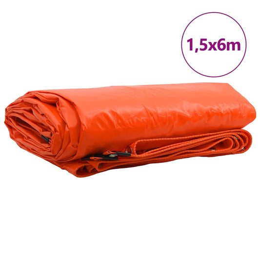 Tarpaulin 650g / m² Orange 1.5 x 6 m Canvas with PVC Coating Tarpaulin 650g / m² Orange 1.5 x 6 m Canvas with PVC Coating