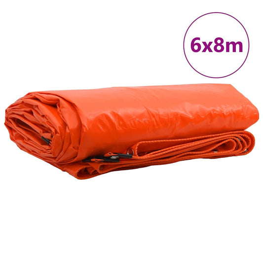 Tarpaulin 650g / m² Orange 6 x 8 m Canvas with PVC Coating Tarpaulin 650g / m² Orange 6 x 8 m Canvas with PVC Coating