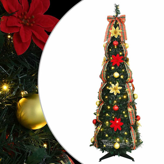 Artificial Christmas Tree with 100 LEDs Green 155 cm PVC Artificial Christmas Tree with 100 LEDs Green 155 cm PVC