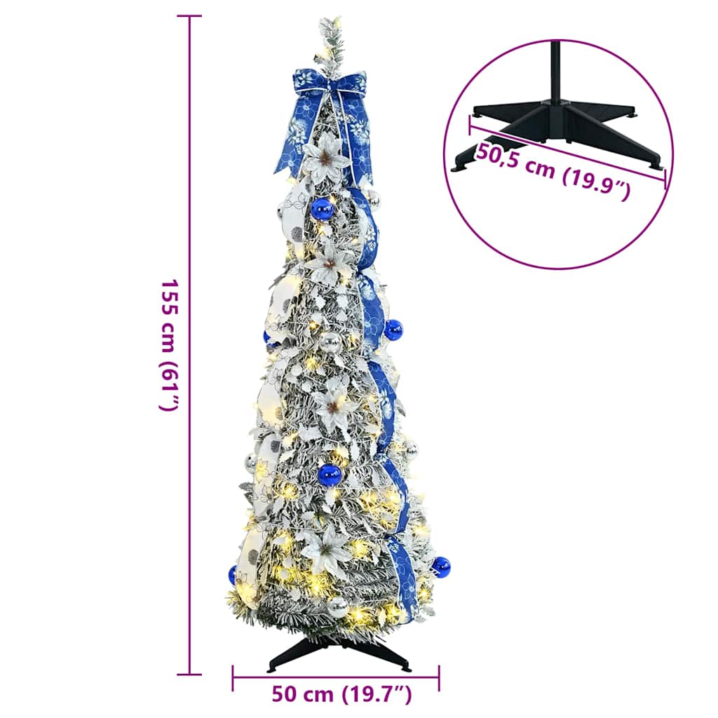 Artificial Christmas Tree with 100 LEDs White 150 cm PVC