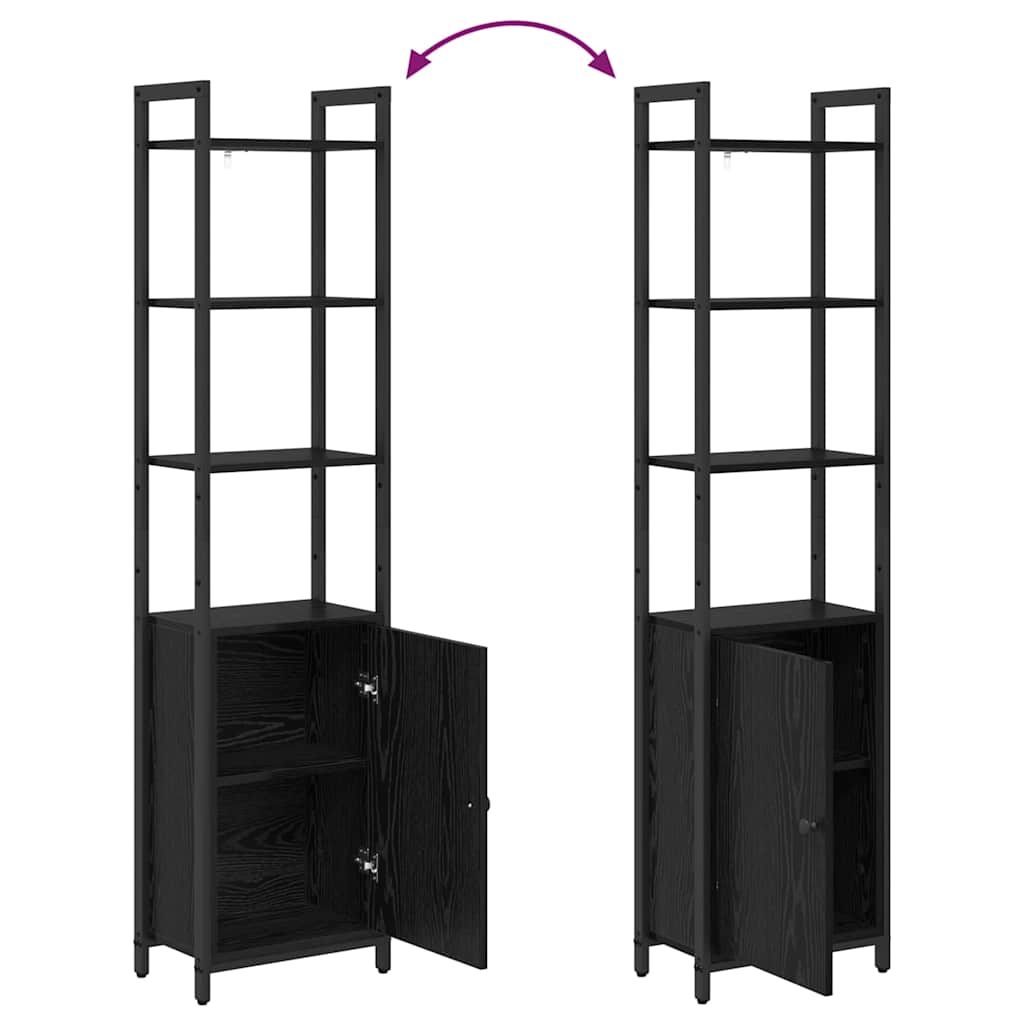 Book Cabinet Black Oak 40 x 24 x 161 cm Engineered Wood