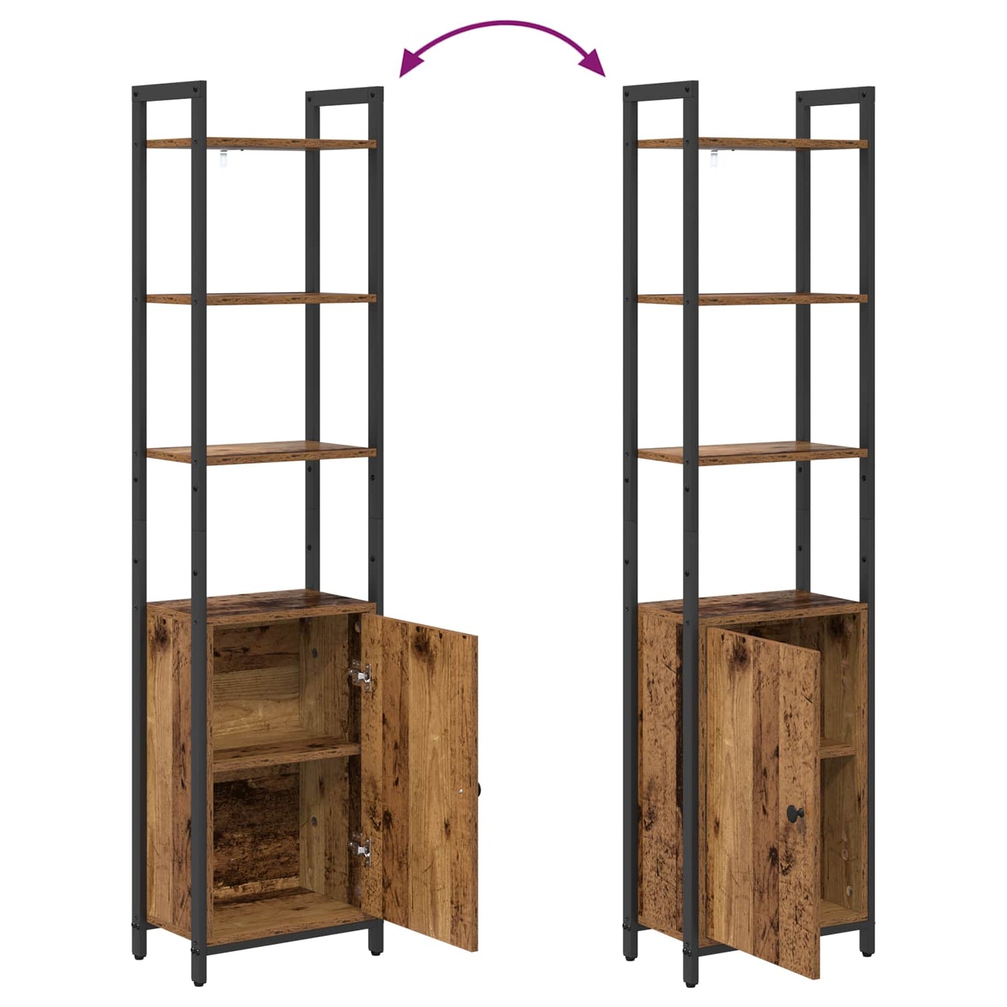 Book Cabinet Old Wood 40 x 24 x 161 cm Engineered Wood