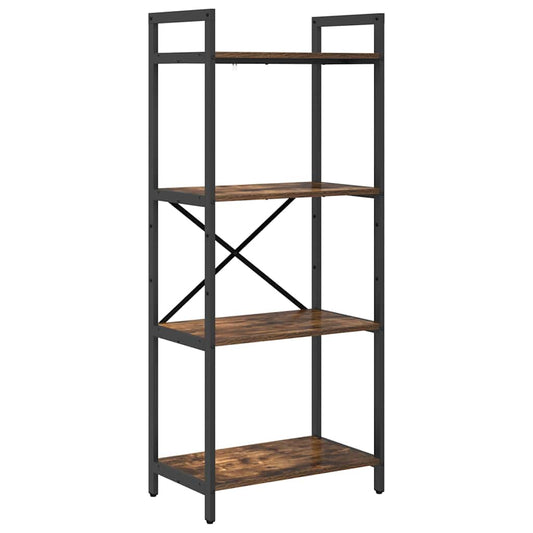 Bookshelf 4-Tier 56 x 34 x 133.5 cm Engineered Wood Smoked Oak Bookshelf 4-Tier 56 x 34 x 133.5 cm Engineered Wood Smoked Oak
