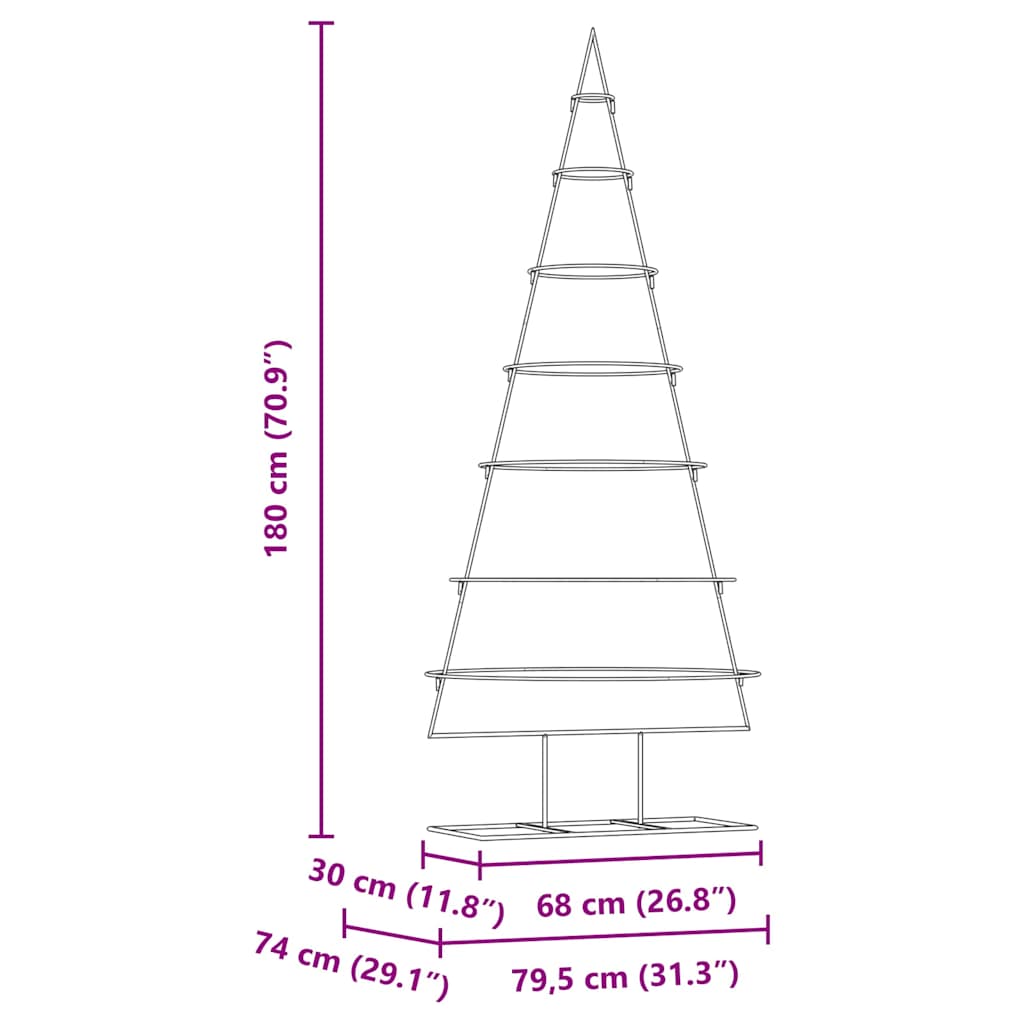 Metal Christmas Tree with Stand Gold 180 cm Powder-coated steel