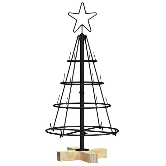 Christmas Cone Tree with Stand Black 60 cm Steel Christmas Cone Tree with Stand Black 60 cm Steel