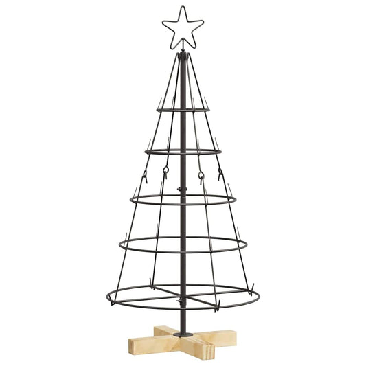 Christmas Cone Tree with Stand Black 90 cm Steel Christmas Cone Tree with Stand Black 90 cm Steel