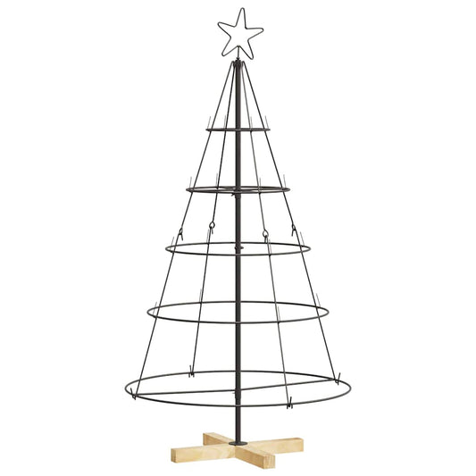 Christmas Cone Tree with Stand Black 125 cm Steel Christmas Cone Tree with Stand Black 125 cm Steel