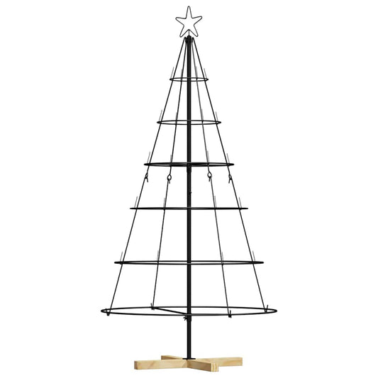 Christmas Cone Tree with Stand Black 150 cm Steel Christmas Cone Tree with Stand Black 150 cm Steel