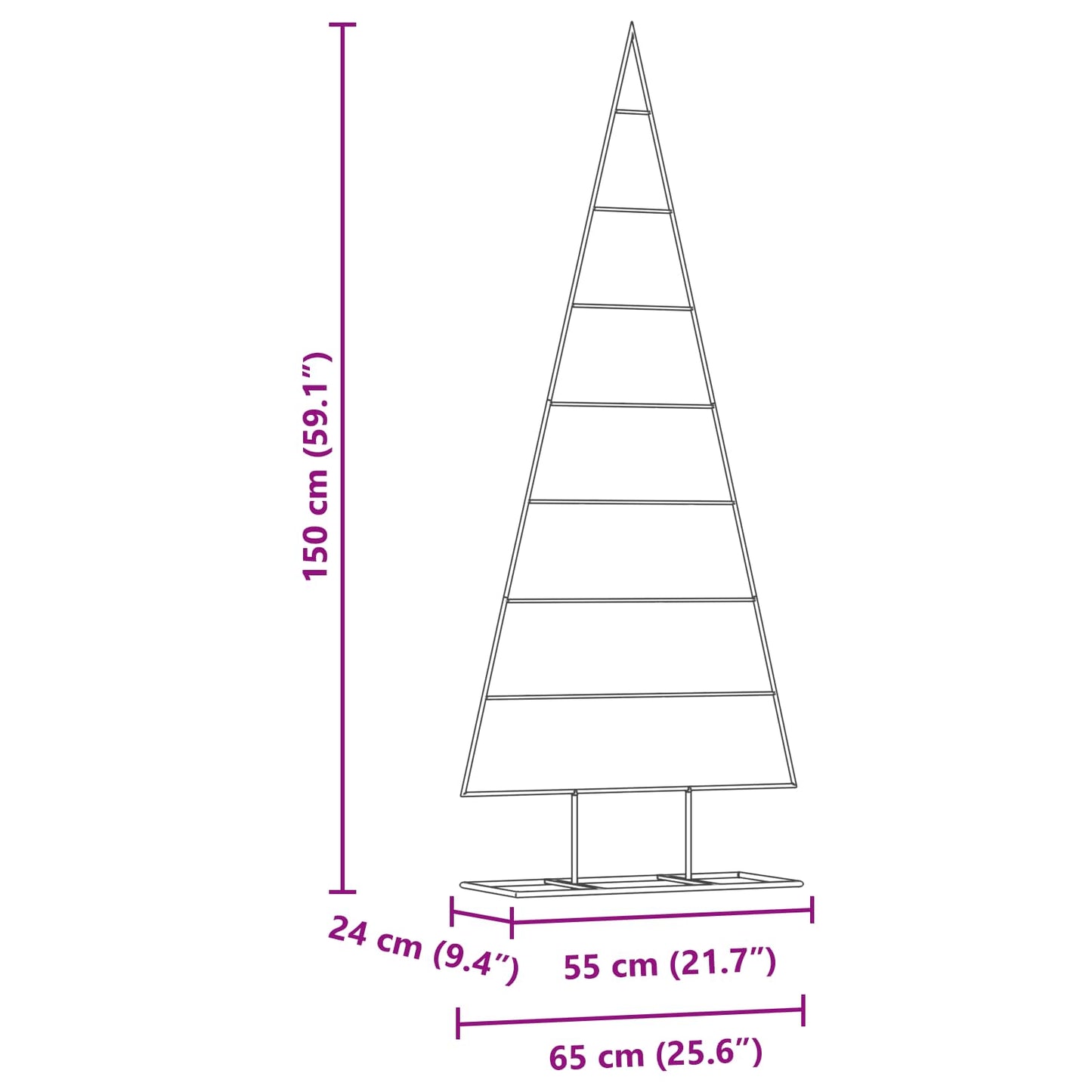 Metal Christmas Tree with Stand Gold 150 cm Powder-coated steel