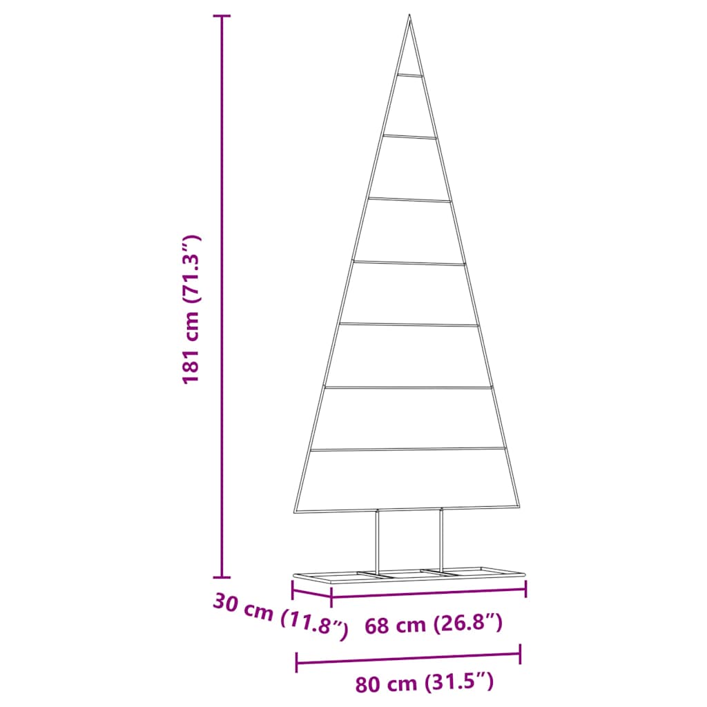 Metal Christmas Tree with Stand Gold 181 cm Powder-coated steel
