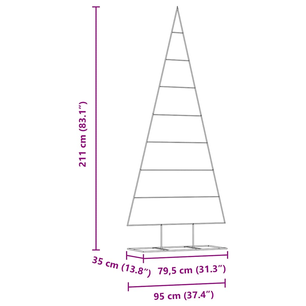 Metal Christmas Tree with Stand Gold 211 cm Powder-coated steel