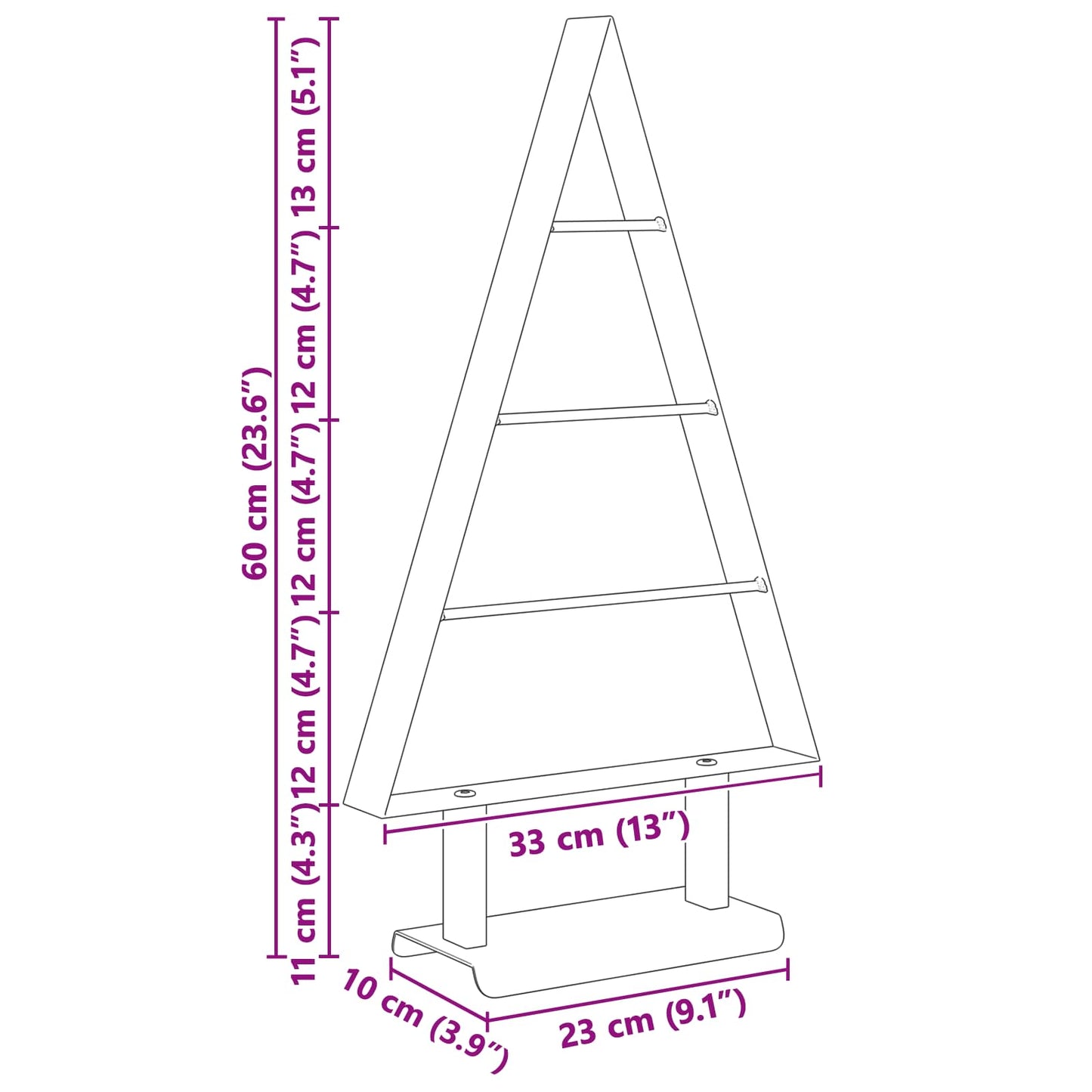 Metal Christmas Tree with Stand Black 60 cm Steel