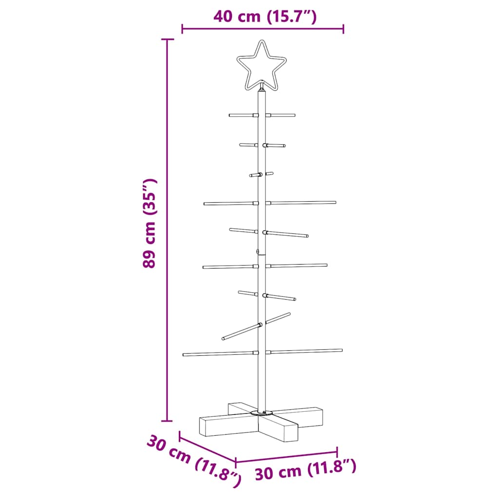 Metal Christmas Tree with Stand Black 89 cm Powder-coated steel