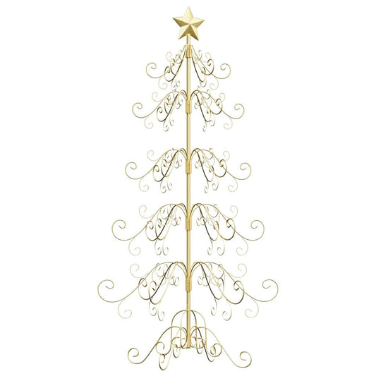 Metal Christmas Tree with Stand Gold 150 cm Powder-coated Steel Metal Christmas Tree with Stand Gold 150 cm Powder-coated Steel
