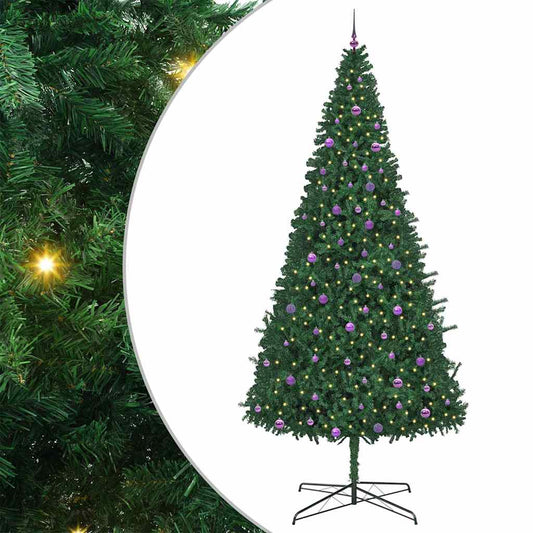 Christmas Tree with Decorative String Lights Green 400 cm PVC Christmas Tree with Decorative String Lights Green 400 cm PVC
