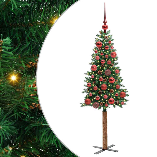 Slim Christmas Tree Green 150 cm PVC and Solid Pine wood Slim Christmas Tree Green 150 cm PVC and Solid Pine wood