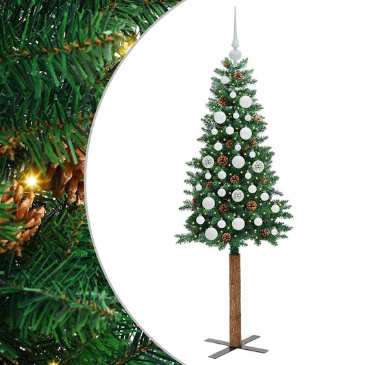 Slim Christmas Tree Green 150 cm PVC and Solid Pine wood Slim Christmas Tree Green 150 cm PVC and Solid Pine wood
