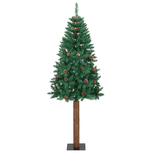 Slim Christmas Tree Green 180 cm PVC and Solid Pine wood Slim Christmas Tree Green 180 cm PVC and Solid Pine wood
