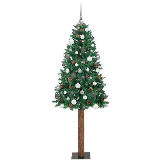 Slim Christmas Tree Green 180 cm PVC and Solid Pine wood Slim Christmas Tree Green 180 cm PVC and Solid Pine wood