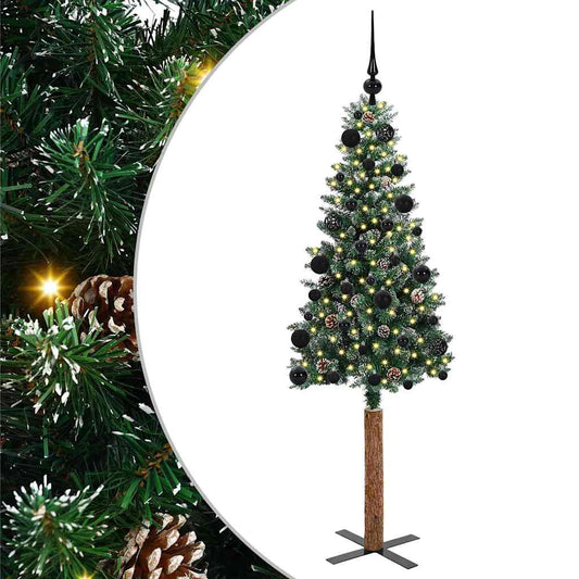 Slim Christmas Tree Green 150 cm PVC and Solid Pine wood Slim Christmas Tree Green 150 cm PVC and Solid Pine wood