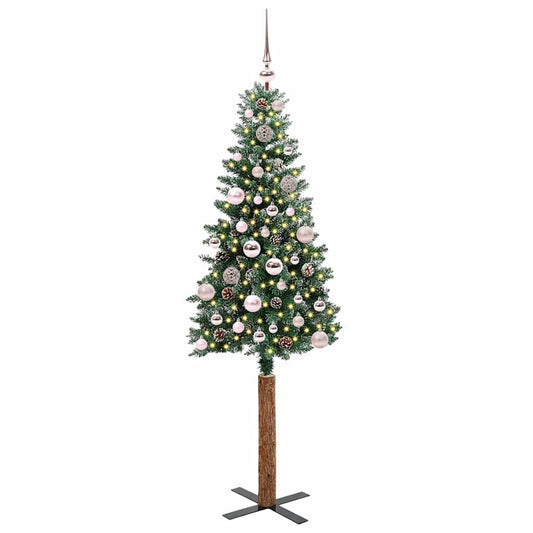 Slim Christmas Tree Green 150 cm PVC and Solid Pine wood Slim Christmas Tree Green 150 cm PVC and Solid Pine wood