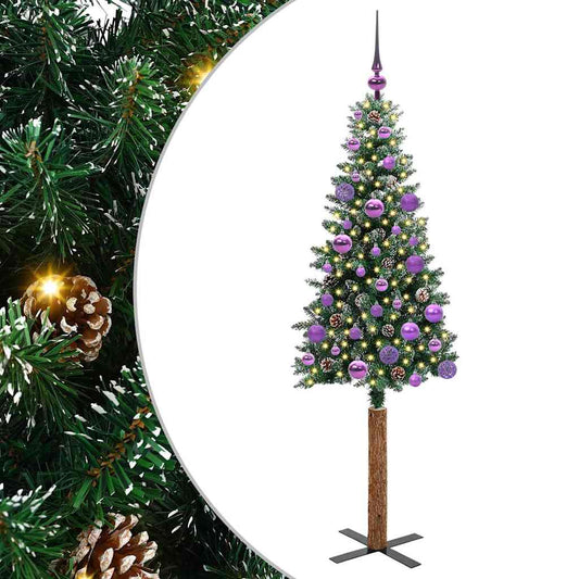 Slim Christmas Tree Green 150 cm PVC and Solid Pine wood Slim Christmas Tree Green 150 cm PVC and Solid Pine wood