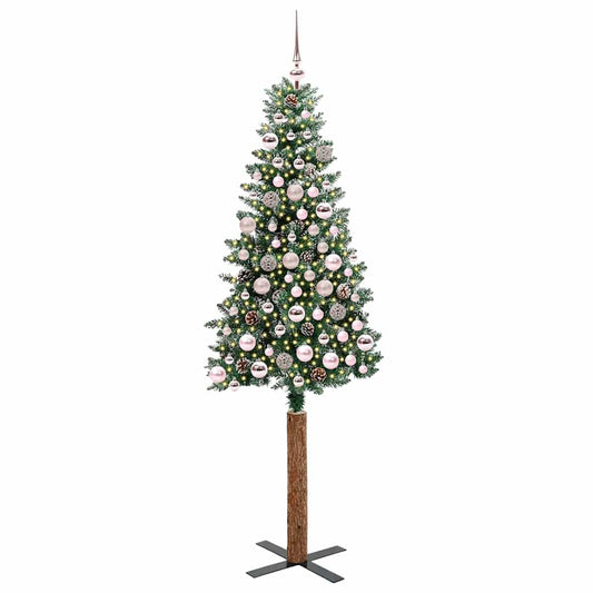 Slim Christmas Tree Green 180 cm PVC and Solid Pine wood Slim Christmas Tree Green 180 cm PVC and Solid Pine wood