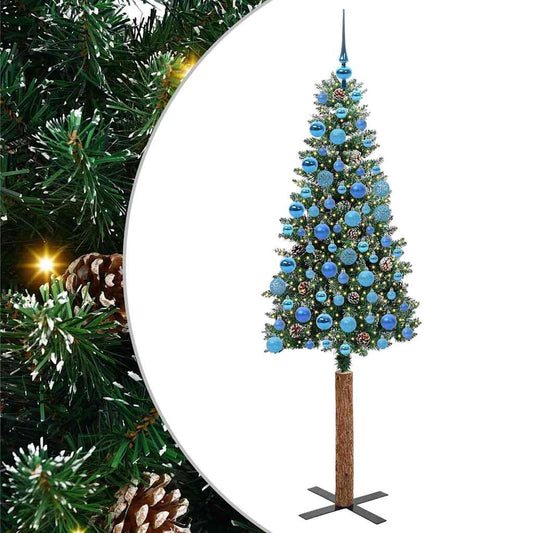 Slim Christmas Tree Green 180 cm PVC and Solid Pine wood Slim Christmas Tree Green 180 cm PVC and Solid Pine wood