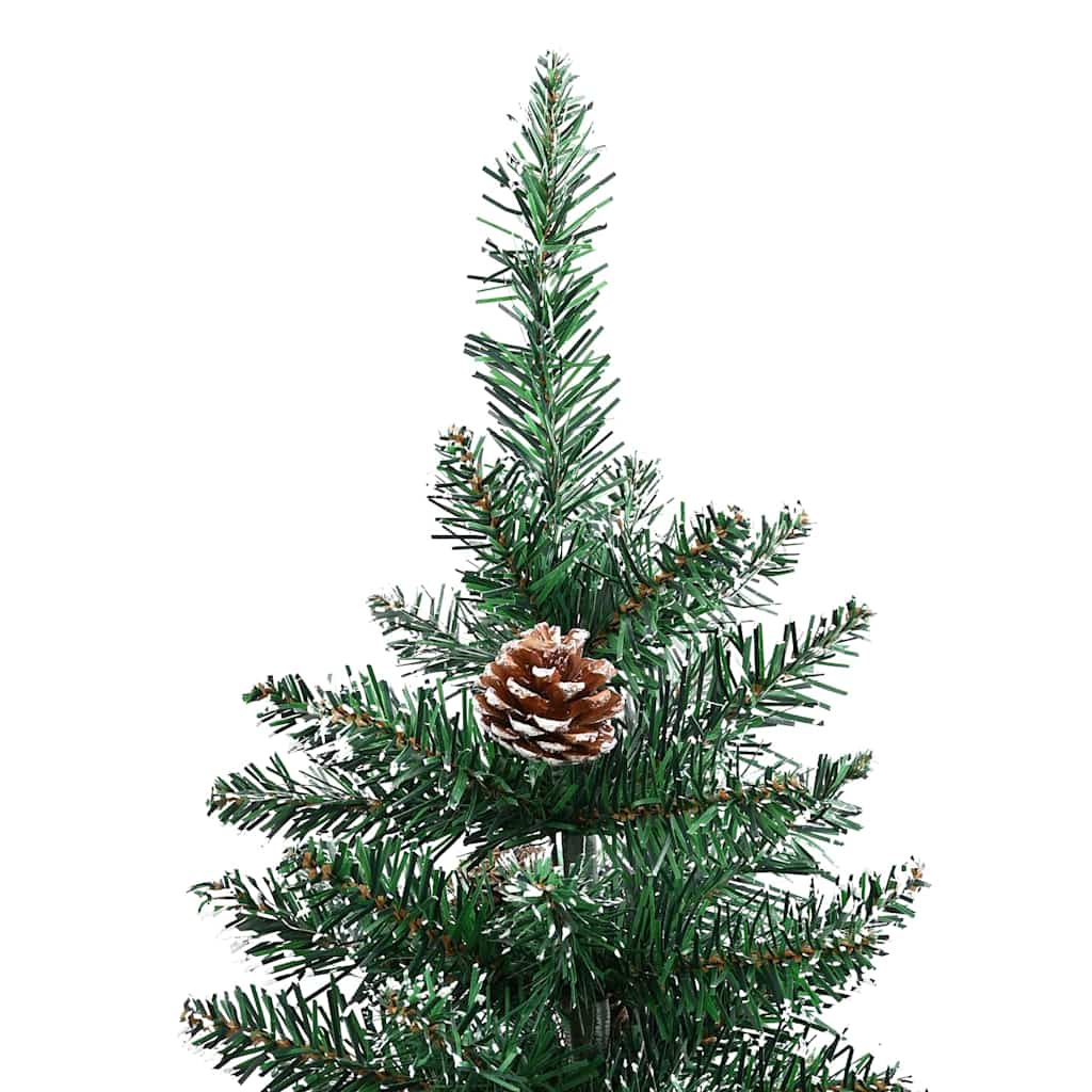 Slim Christmas Tree Green 210 cm PVC and Solid Pine wood